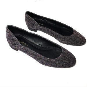 ZARA Holiday Glitter Flats Sz. 6